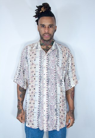 VINTAGE HAWAIIAN CRAZY PATTERNED SHIRT