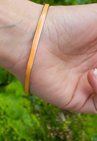 VINTAGE 90'S SKINNY SQUARE ORANGE & GOLD BRACELET