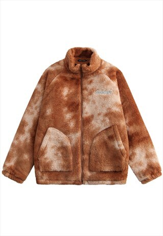 KALODIS TRENDY TIE-DYE STAND-UP COLLAR FLEECE