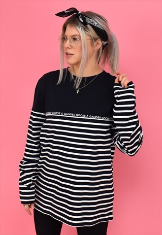 G&G NAVY STRIPED L/S TEE