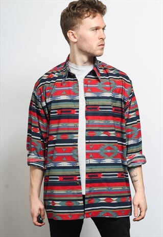 VINTAGE AZTEC PATTERNED SHIRT