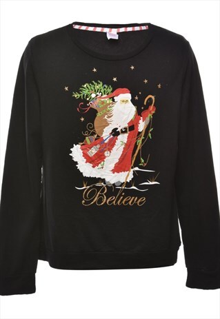 2000S SANTA CLAUS DESIGN CHRISTMAS SWEATSHIRT - XL