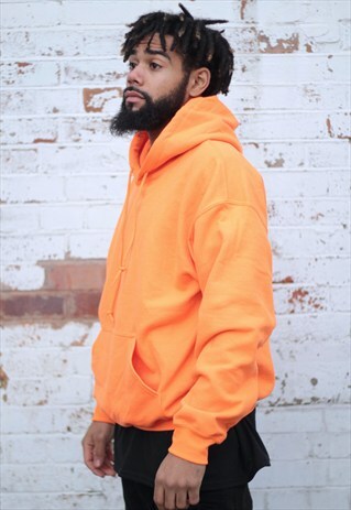 NEON ORANGE RETRO FIT HOODIE