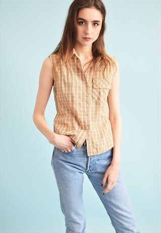 90'S RETRO TARTAN TEEN SHIRT TOP