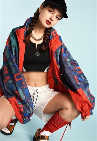 90'S RETRO OVERSIZED FESTIVAL SHELL RAIN PARKA JACKET