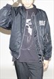 Vintage 90s nylon puffer bomber jacket in black