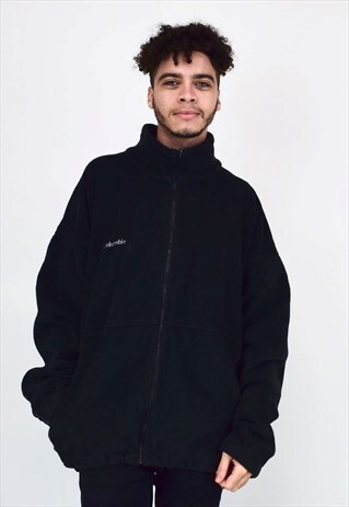 VINTAGE 90'S COLUMBIA BLACK COLLARED FLEECE