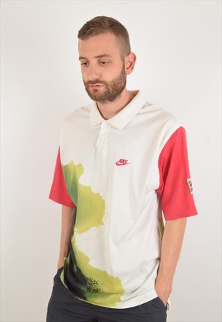 VINTAGE NIKE POLO T-SHIRT CHALLENGE COURT SIZE L (1259)