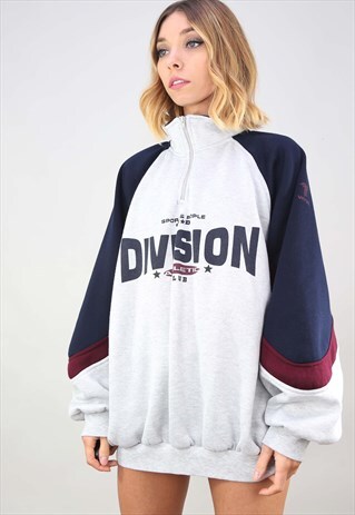 VINTAGE 90S OVERSIZED 1/4 SWEATSHIRT