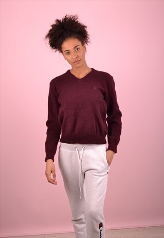 MAROON RALPH LAUREN WOOL JUMPER GJ4351