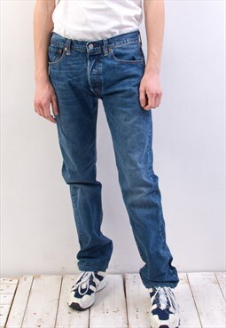Vintage Mens 501 W33 L36 Straight Jeans Denim Pants Trousers