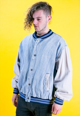 VINTAGE DENIM COLLEGE VARSITY USA JACKET