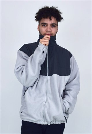 VINTAGE 90'S COLUMBIA OFF WHITE & GREY FLEECED JACKET