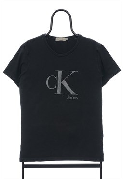 Calvin Klein Jeans Graphic Logo Black TShirt Womens