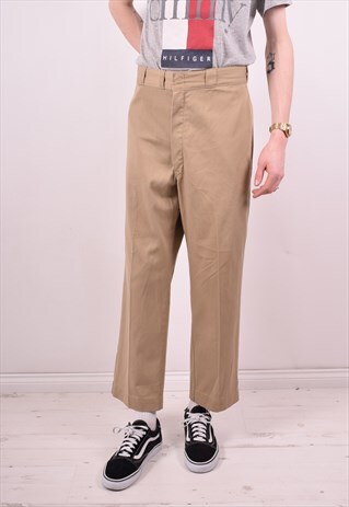 DICKIES MENS VINTAGE TROUSERS W38 L27 BEIGE 90S