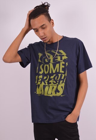 VINTAGE NIKE T-SHIRT TOP NAVY BLUE