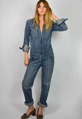 ARMANI VINTAGE 90S BLUE DENIM OVERALLS / JUMPSUIT