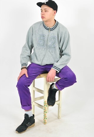 VINTAGE TRACK ZIP UP JACKET IN GREY