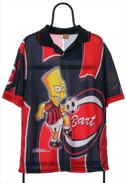 Vintage Bart Simpson 1999 AC Milan Red Football Shirt Womens