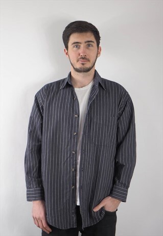 VINTAGE BLUE STRIPED SHIRT