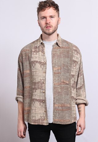 VINTAGE AZTEC PATTERNED SHIRT