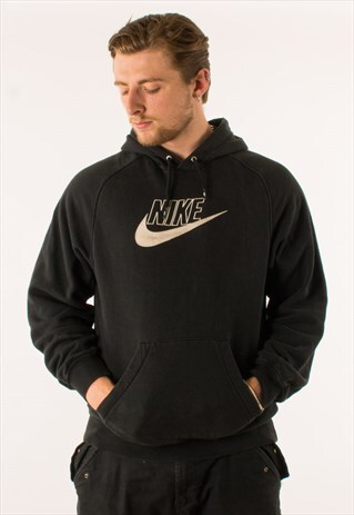 VINTAGE BLACK NIKE SPELLOUT HOODIE PULLOVER