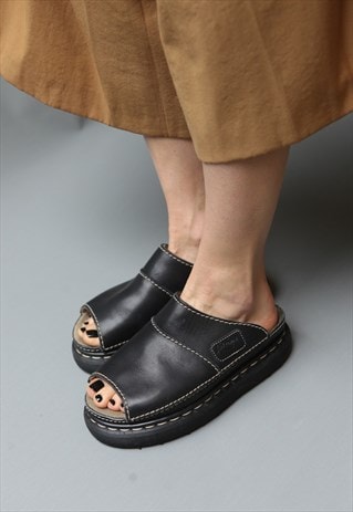 Vintage 90's Dr Martens Leather Sandals Platform Black ...