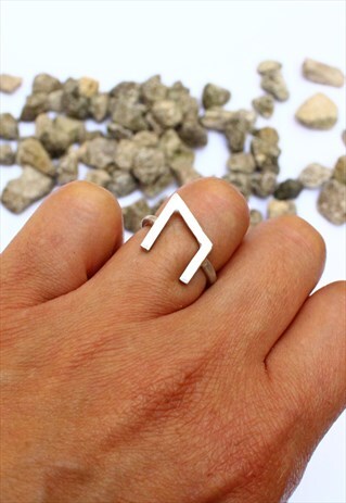 VIKING RUNE RING FOR STRENGTH IN STERLING SILVER