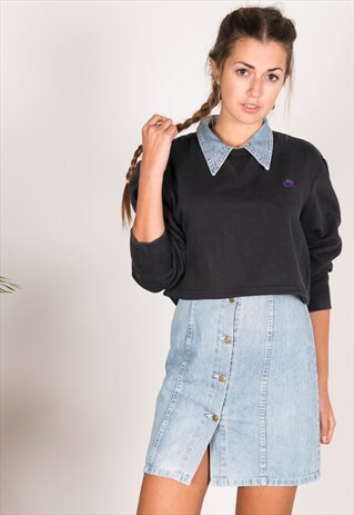 VINTAGE 90S USA CROP SWEATSHIRT / R463