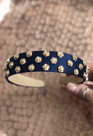 LAURA NAVY EMBELLISHED HEADBAND