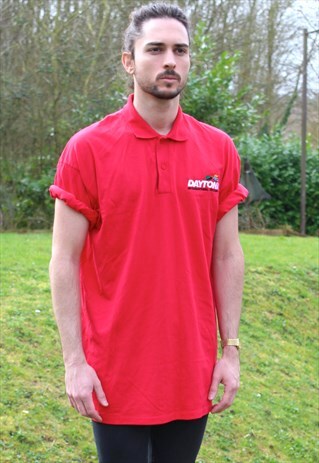 VINTAGE 90S USA DAYTONA SPEEDWAY NASCAR POLO SHIRT - XL