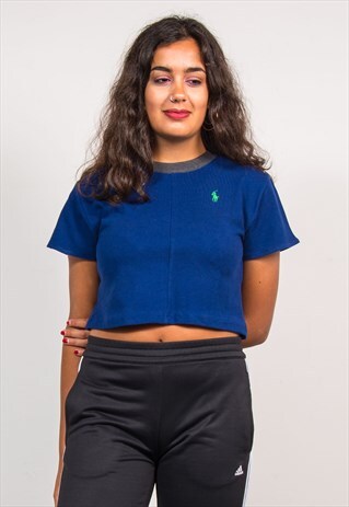 90'S VINTAGE CROPPED REWORK BLUE RALPH LAUREN T-SHIRT