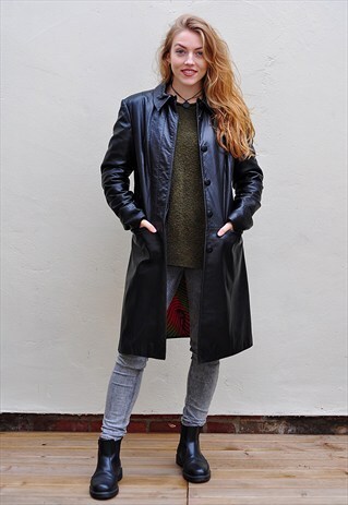 VERSACE JEANS COUTURE SOFT LEATHER MIDI COAT