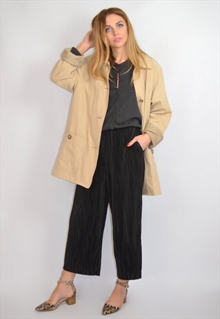 VINTAGE 90S LIGHT BEIGE MAC JACKET / TRENCH COAT
