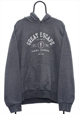 Vintage Great Escape Graphic Grey Hoodie Mens