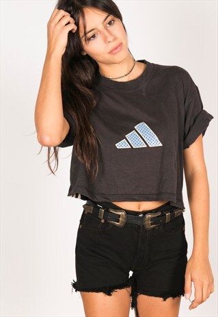 VINTAGE 90S USA CROP T-SHIRT/ R756