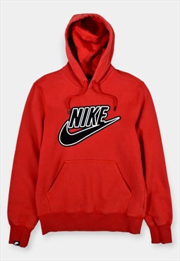 Vintage Nike Hooded Sweatshirt Spellout Red