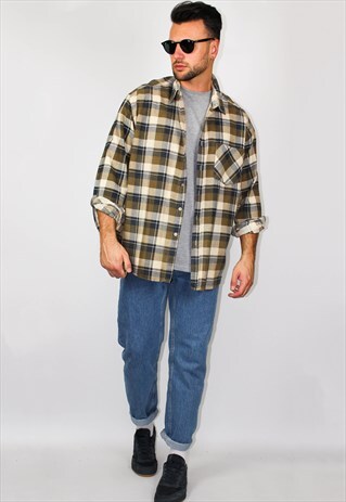 VINTAGE PLAID FLANNEL SHIRT