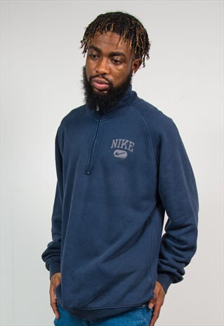 VINTAGE NIKE BLUE QUARTER ZIP SWEATSHIRT