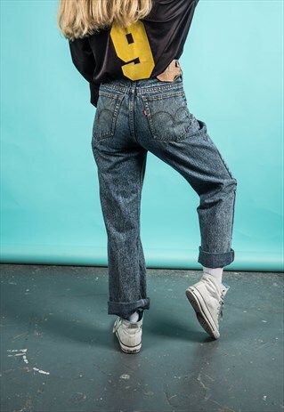 VINTAGE LEVI'S BLUE PAINT MOM JEANS