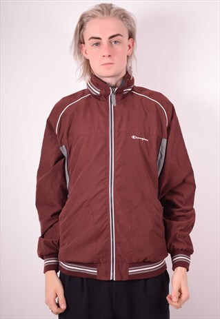 CHAMPION MENS VINTAGE JACKET LARGE MAROON 90S