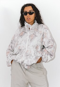 Vintage 90s Abstract Oversize Lightweight Jacket in Pastel