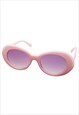 RETRO OVAL SHAPED SUNGLASSES IN PINK WITH LIGHT SMOKE LENS