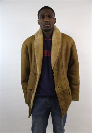 VINTAGE SUEDE LINED BROWN WINTER COAT