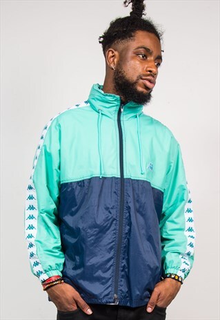 90'S VINTAGE KAPPA COLOUR BLOCK TRACK CAGOULE JACKET