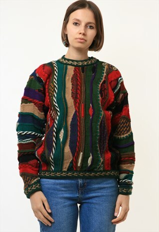 COOGI WOOL AMERICAN ABSTRACT STRIPED SWEATER WOMAN 4417