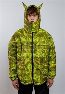 Thunder bomber reversible jacket detachable lighting puffer