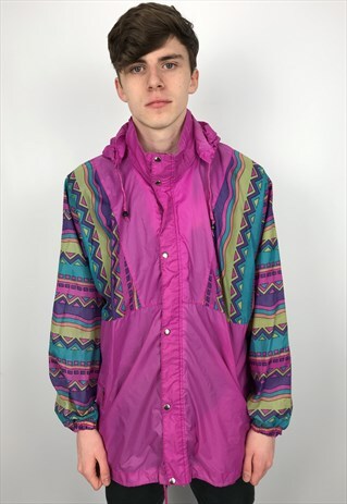 90S VINTAGE ETIREL PACKABLE FESTIVAL RAIN MAC JACKET