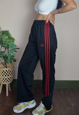 Vintage Adidas Joggers Sweatpants w Popper Hem & Logo