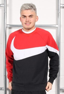 Vintage Nike Sweatshirt in Red Crewneck Sports Jumper Medium